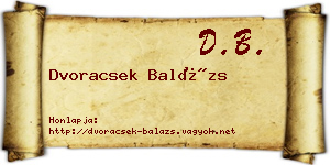Dvoracsek Balázs névjegykártya